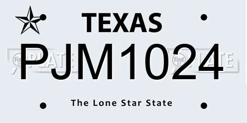 PJM1024 Texas License Plate