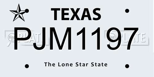 PJM1197 Texas License Plate