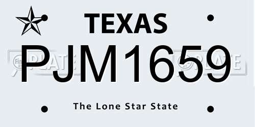 PJM1659 Texas License Plate