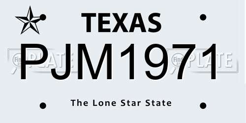 PJM1971 Texas License Plate