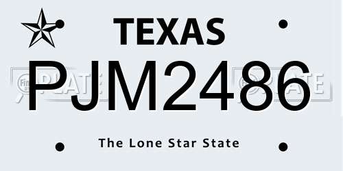 PJM2486 Texas License Plate