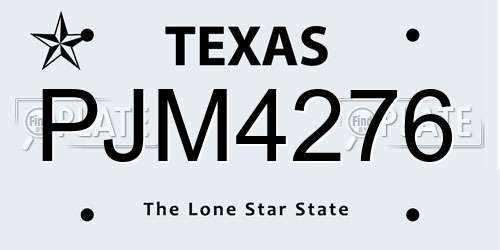 PJM4276 Texas License Plate