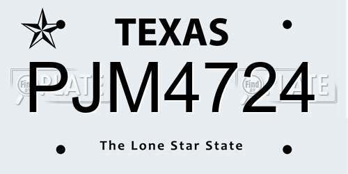 PJM4724 Texas License Plate