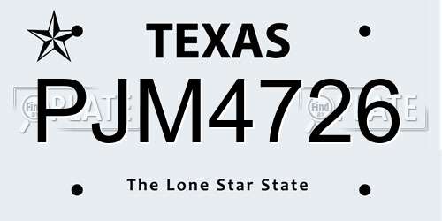 PJM4726 Texas License Plate