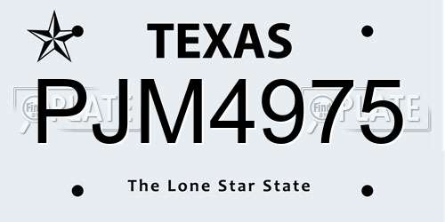 PJM4975 Texas License Plate