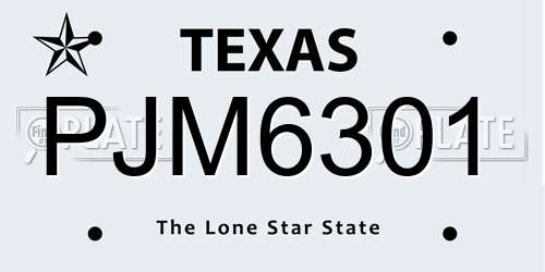 PJM6301 Texas License Plate
