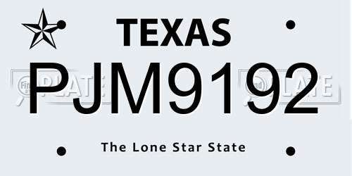 PJM9192 Texas License Plate
