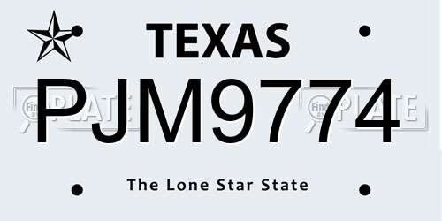PJM9774 Texas License Plate