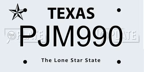 PJM990 Texas License Plate