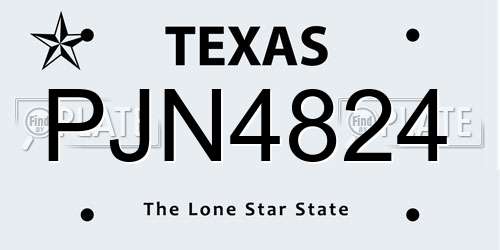 PJN4824 Texas License Plate