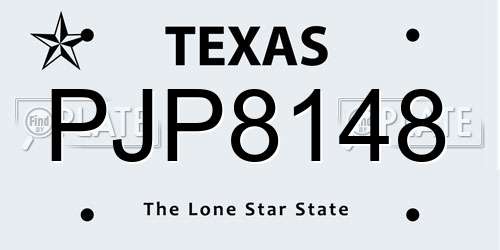 PJP8148 Texas License Plate