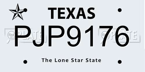 PJP9176 Texas License Plate