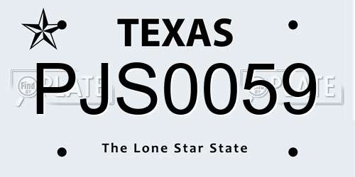 PJS0059 Texas License Plate