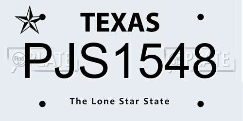 PJS1548 Texas License Plate