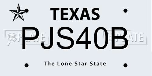 PJS40B Texas License Plate