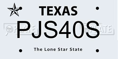 PJS40S Texas License Plate