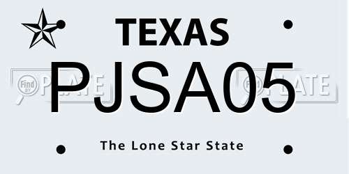 PJSA05 Texas License Plate