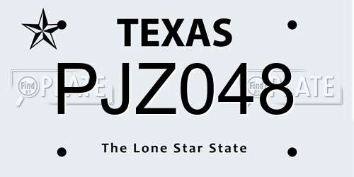 PJZ048 Texas License Plate