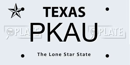 PKAU Texas License Plate