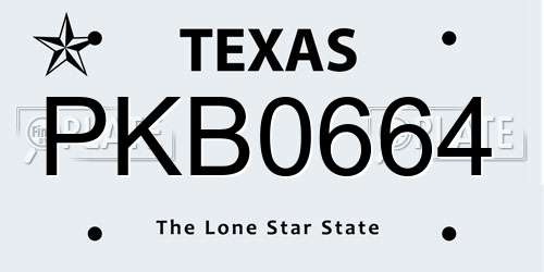 PKB0664 Texas License Plate