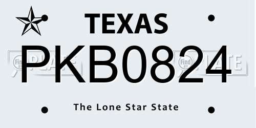 PKB0824 Texas License Plate