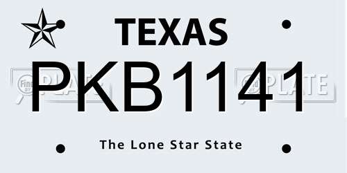 PKB1141 Texas License Plate