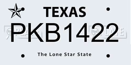 PKB1422 Texas License Plate