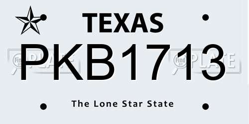 PKB1713 Texas License Plate