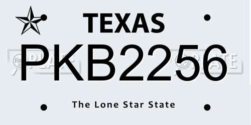 PKB2256 Texas License Plate