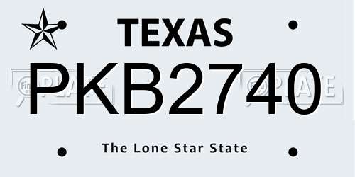 PKB2740 Texas License Plate