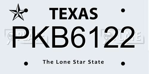 PKB6122 Texas License Plate