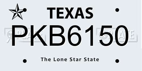 PKB6150 Texas License Plate