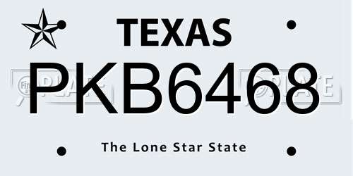PKB6468 Texas License Plate