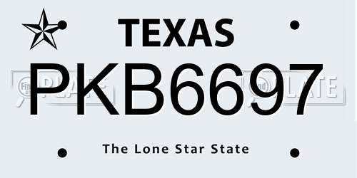 PKB6697 Texas License Plate