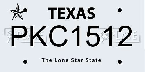PKC1512 Texas License Plate