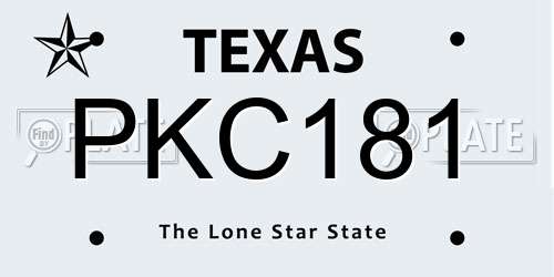 PKC181 Texas License Plate
