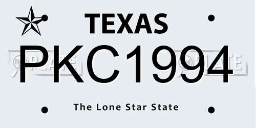 PKC1994 Texas License Plate