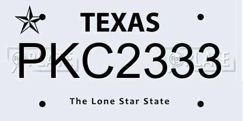 PKC2333 Texas License Plate