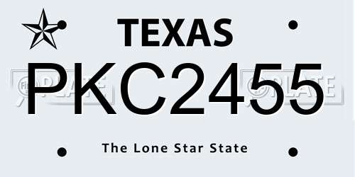PKC2455 Texas License Plate