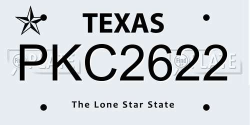 PKC2622 Texas License Plate