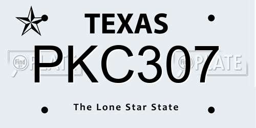 PKC307 Texas License Plate