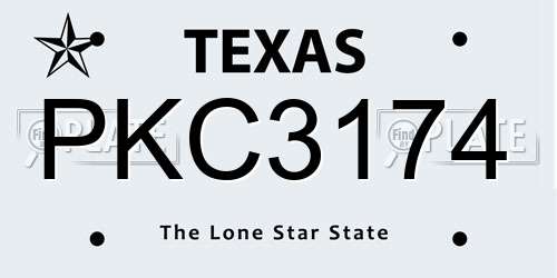 PKC3174 Texas License Plate