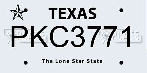 PKC3771 Texas License Plate