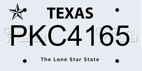 PKC4165 Texas License Plate