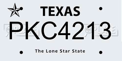 PKC4213 Texas License Plate