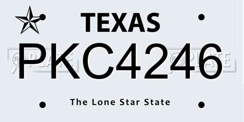 PKC4246 Texas License Plate