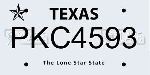 PKC4593 Texas License Plate