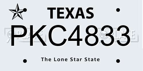 PKC4833 Texas License Plate