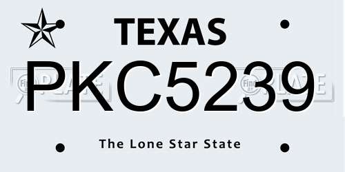 PKC5239 Texas License Plate