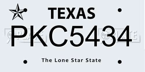 PKC5434 Texas License Plate